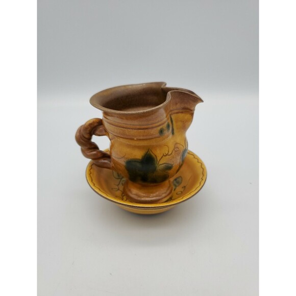 Vintage SN LIECHTENSTEIN Grapevine Leaf Pattern Mini Bowl & Pitcher Creamer - Picture 3 of 12